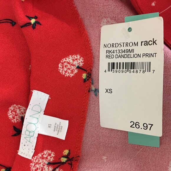 Abound red floral print dress size XS - Picture 7 of 9